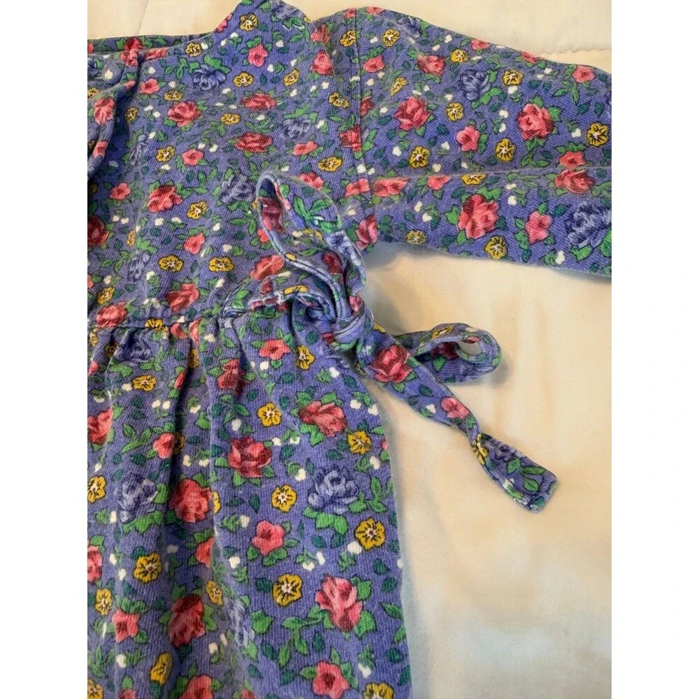 Excellent Condition Rare Vintage Baby B'gosh Floral Long-Sleeve Romper 12 Months